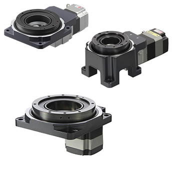 Oriental Motor DGII Series hollow rotary actuators in horizontal, pedestal and vertical motor mount types